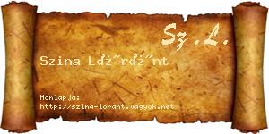 Szina Lóránt névjegykártya