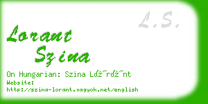 lorant szina business card